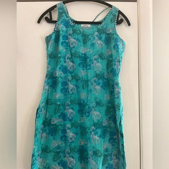 Vintage Indian block, print tunic cotton, BoHo festival, mini sundress s - Picture 2 of 10